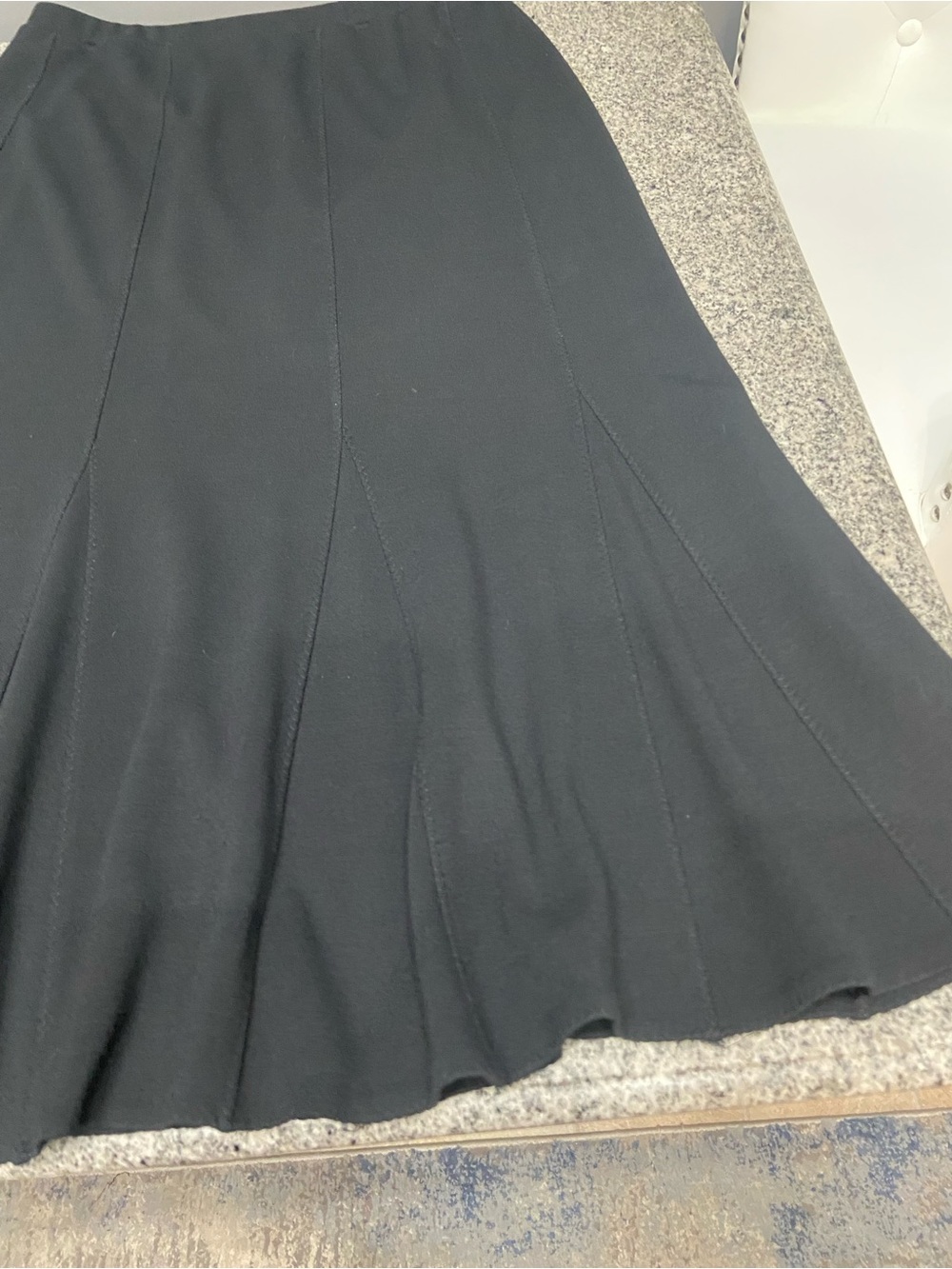 EILEEN FISHER Womens Long Black Trumpet Skirt Italian Wool Blend Flare Maxi L - Picture 6 of 15